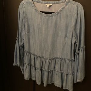 Crown & Ivy Blue Jean Shirt